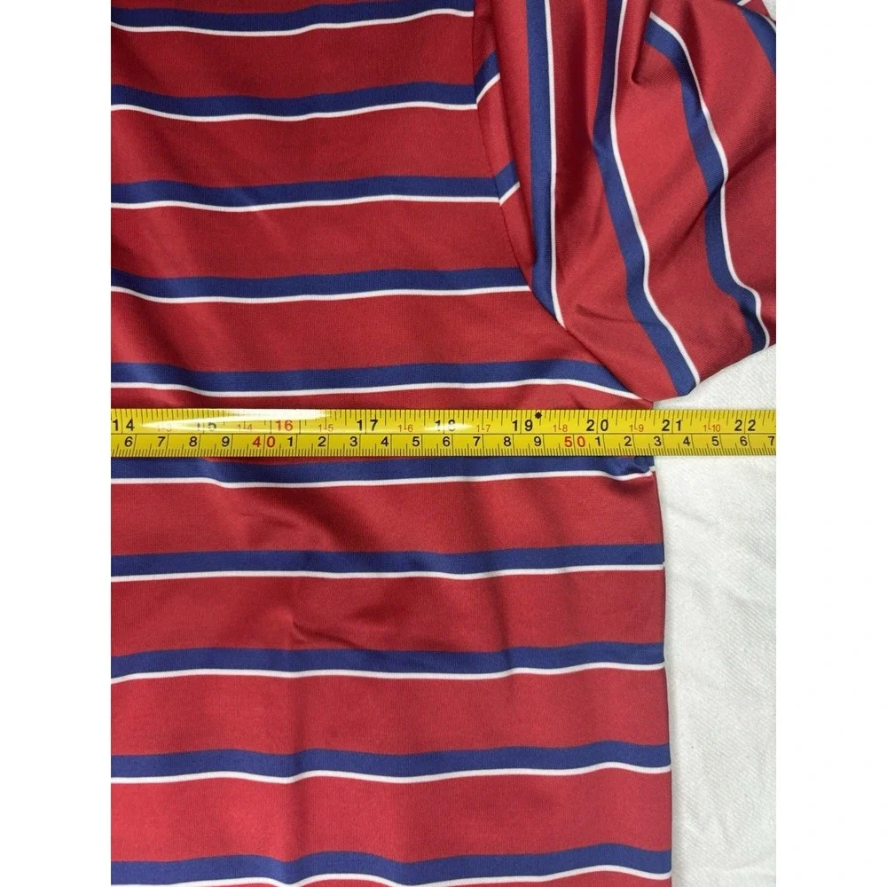 Ralph Lauren‎ RLX Polo Shirt Men's Medium Red & Blue Stripe Wicking $98.50 NWT